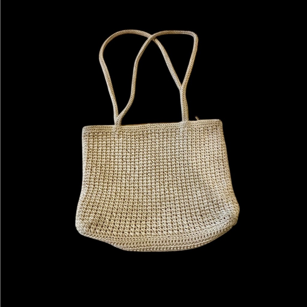 The Sak cream colored crocheted tote